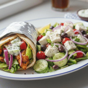 Chicken Gyro and Greek Salad Combo