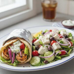 Shrimp Gyro and Greek Salad Comb