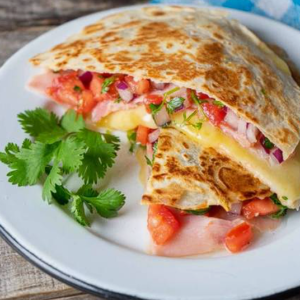 Quesadilla with Ham and Onion